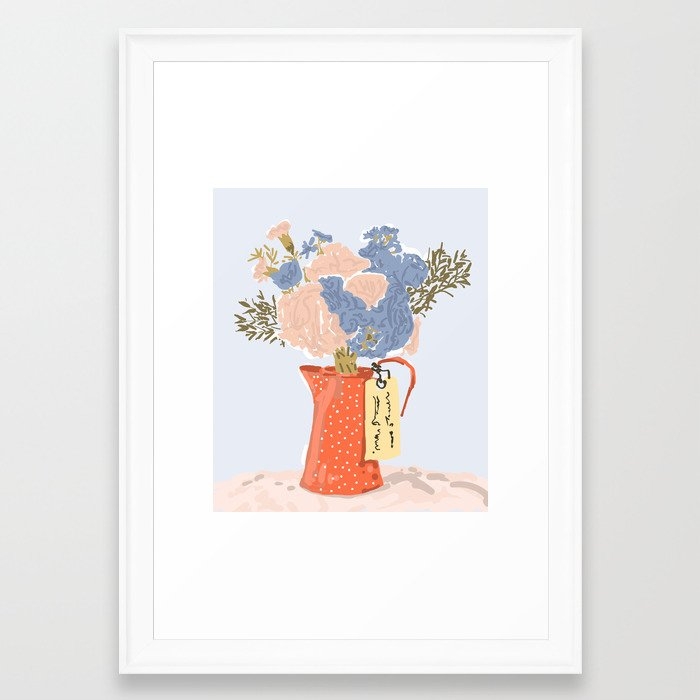Flowers With Love Framed Art Print by 83 Oranges Free Spirits - Scoop White - Small 13" x 19"-15x21 - Image 0