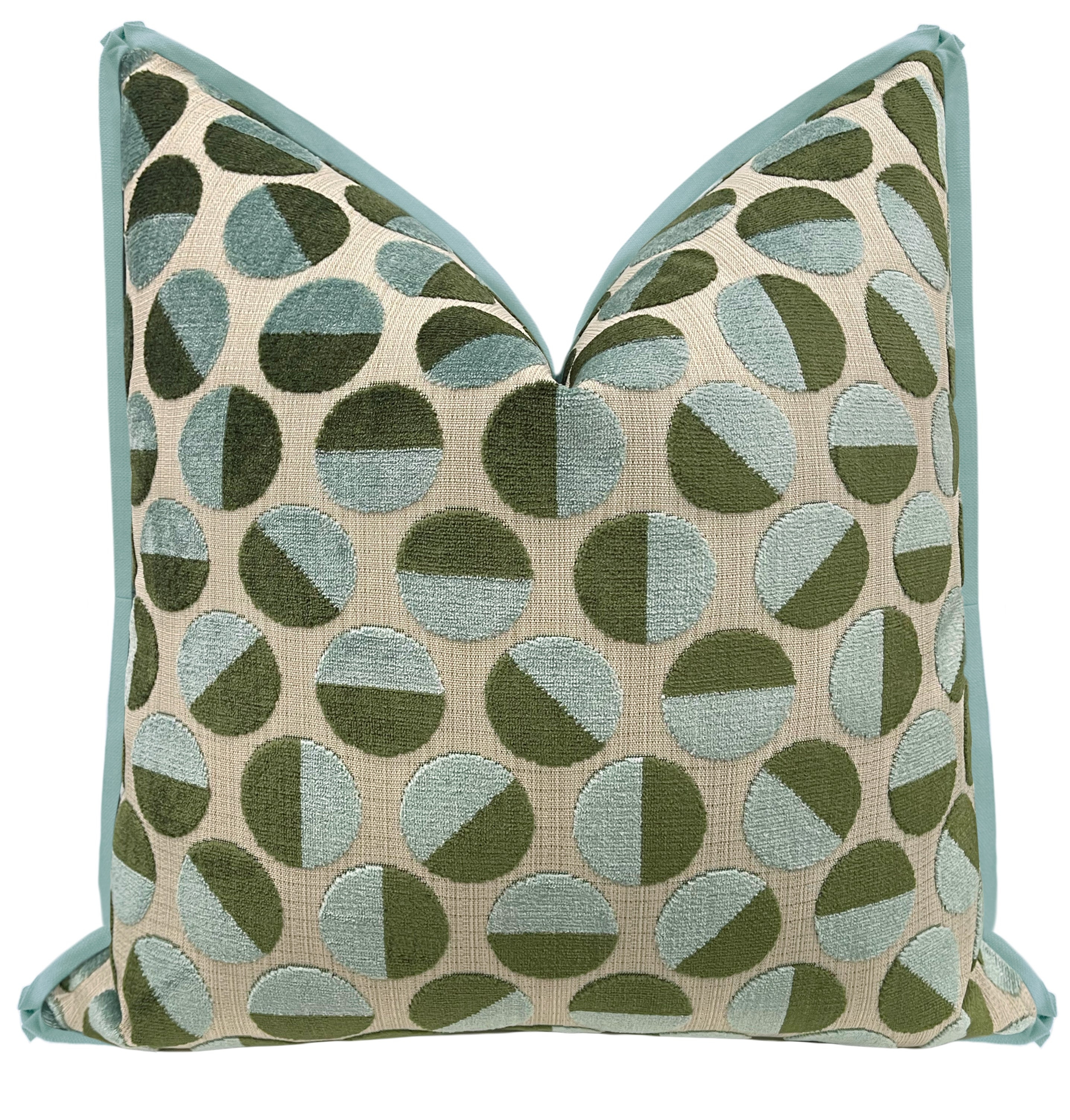 BROOKLYN CUT VELVET // SPA BLUE | LDC - SAMPLE 4" X 4" / BUTTERFLY FLANGE / Spa Blue - Image 0