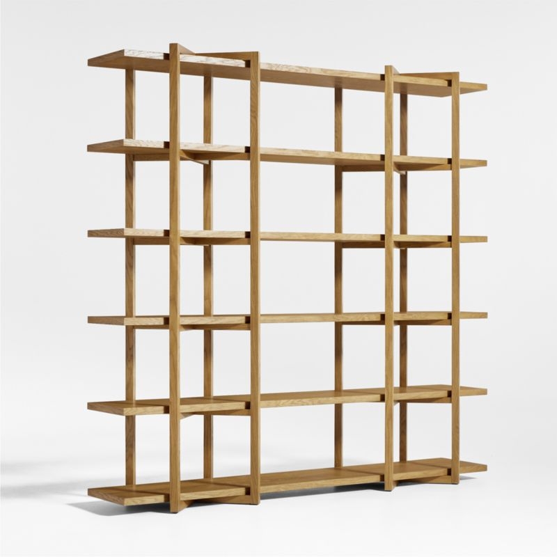 Thomas Barley Oak Wood Wide Open Bookcase/Room Divider - Image 3