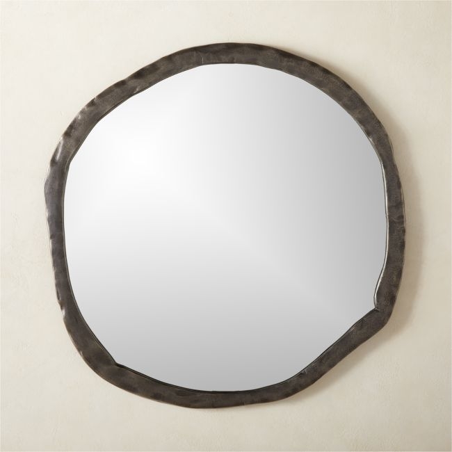 Abel Black Round Wall Mirror 34" - Image 0