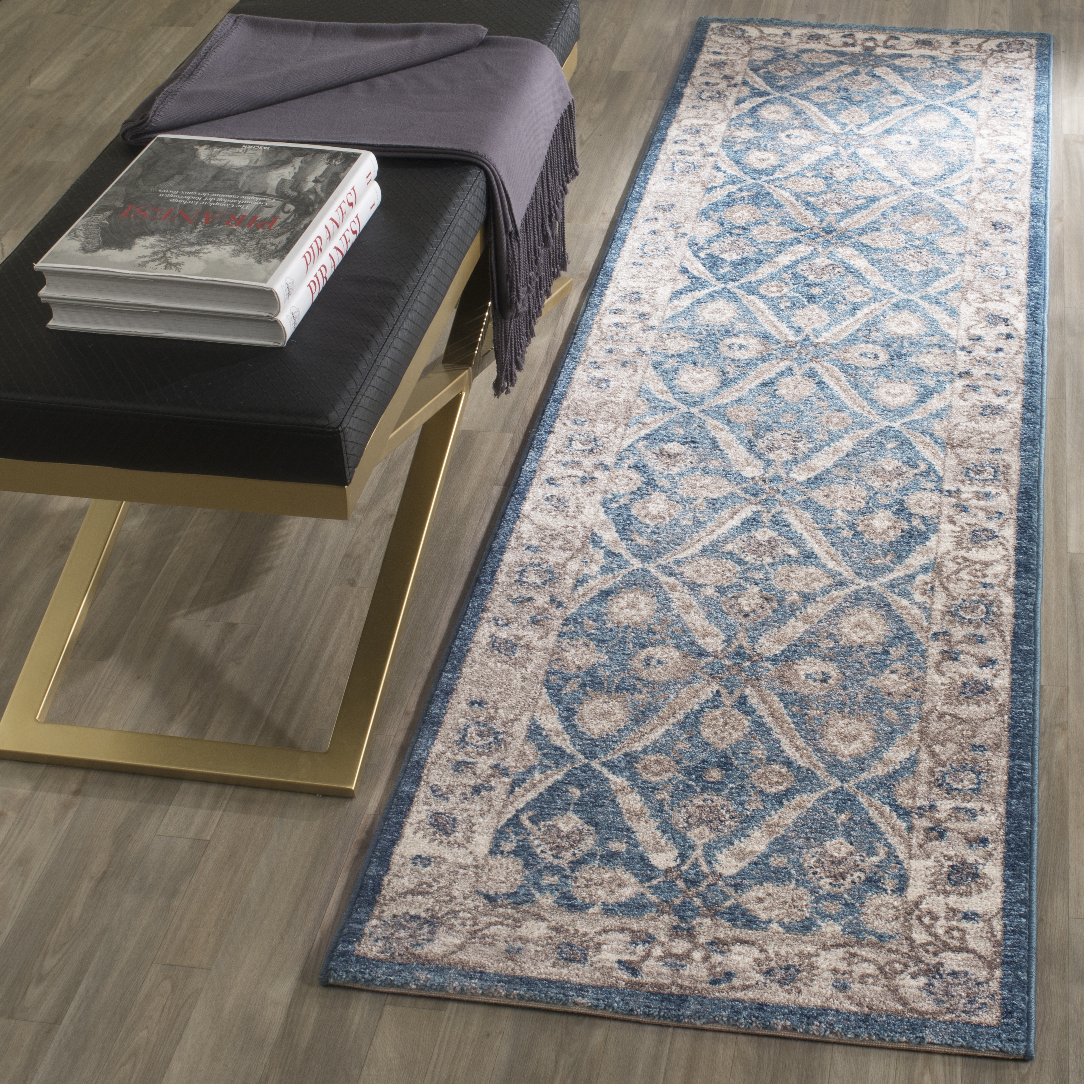 Arlo Home Woven Area Rug, SOF378C, Blue/Beige,  2' 6" X 4' - Image 1