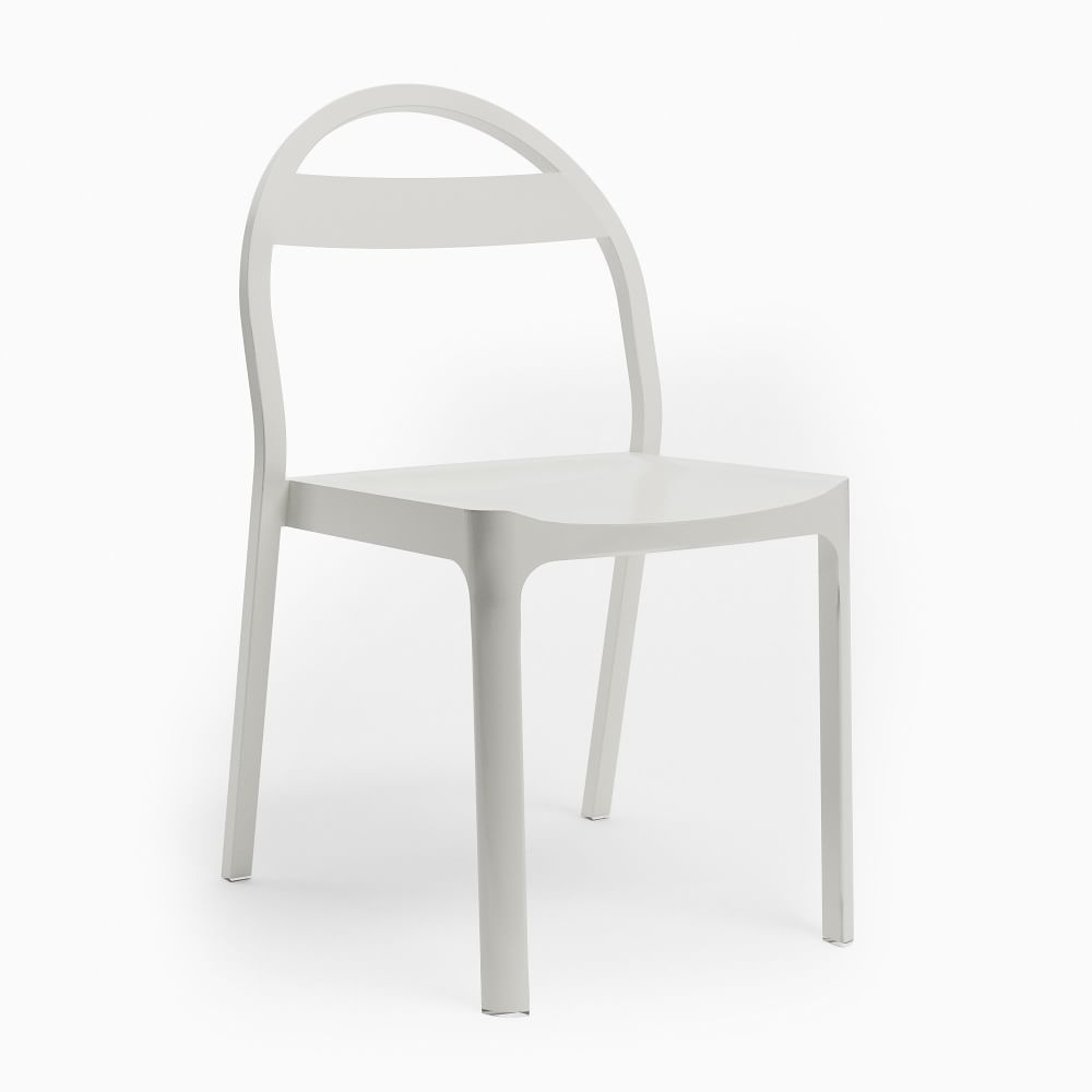 Gable Metal Stacking Chair, Aluminum, Oyster - Image 0