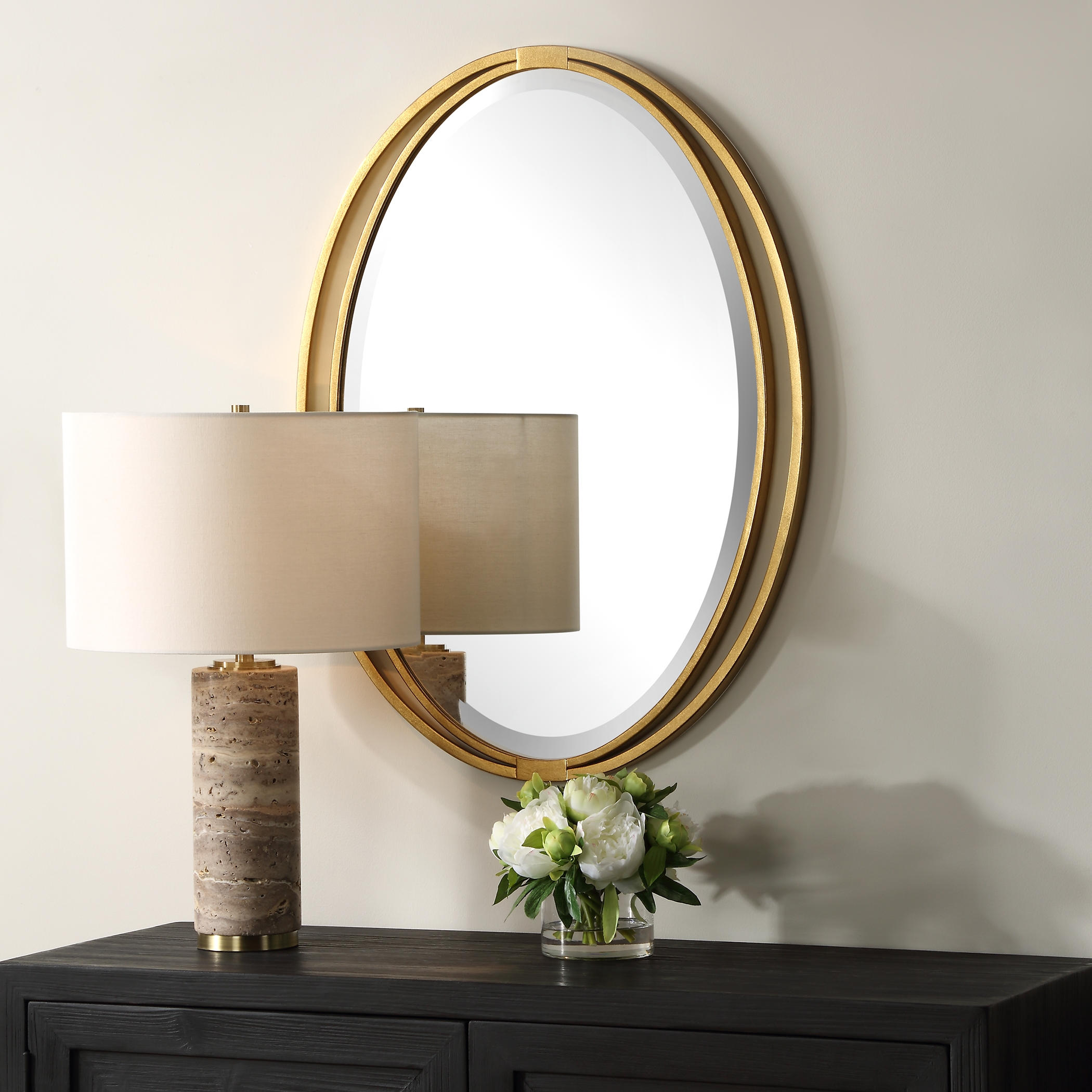 Rhodes Gold Oval Mirror - Image 2