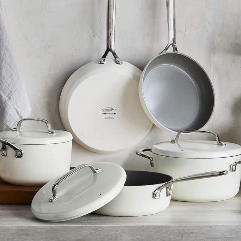 Greenpan ™ GP5 Cloud Cream Hard-Anodized Ceramic Non-Stick 14-Piece Cookware Set - Image 5
