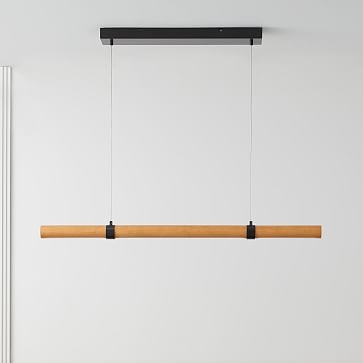 Linear Wood LED Pendant Antique Brass Walnut (42") - Image 1