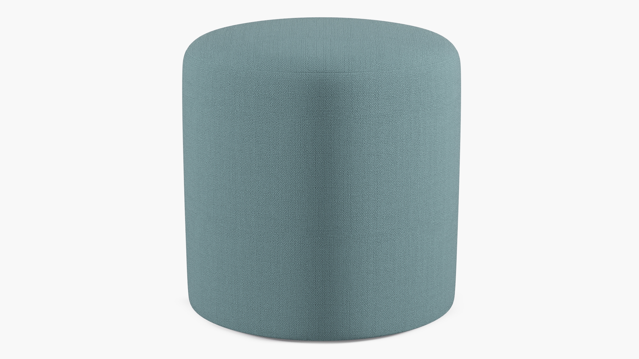 Drum Ottoman, Seaglass Everyday Linen - Image 0