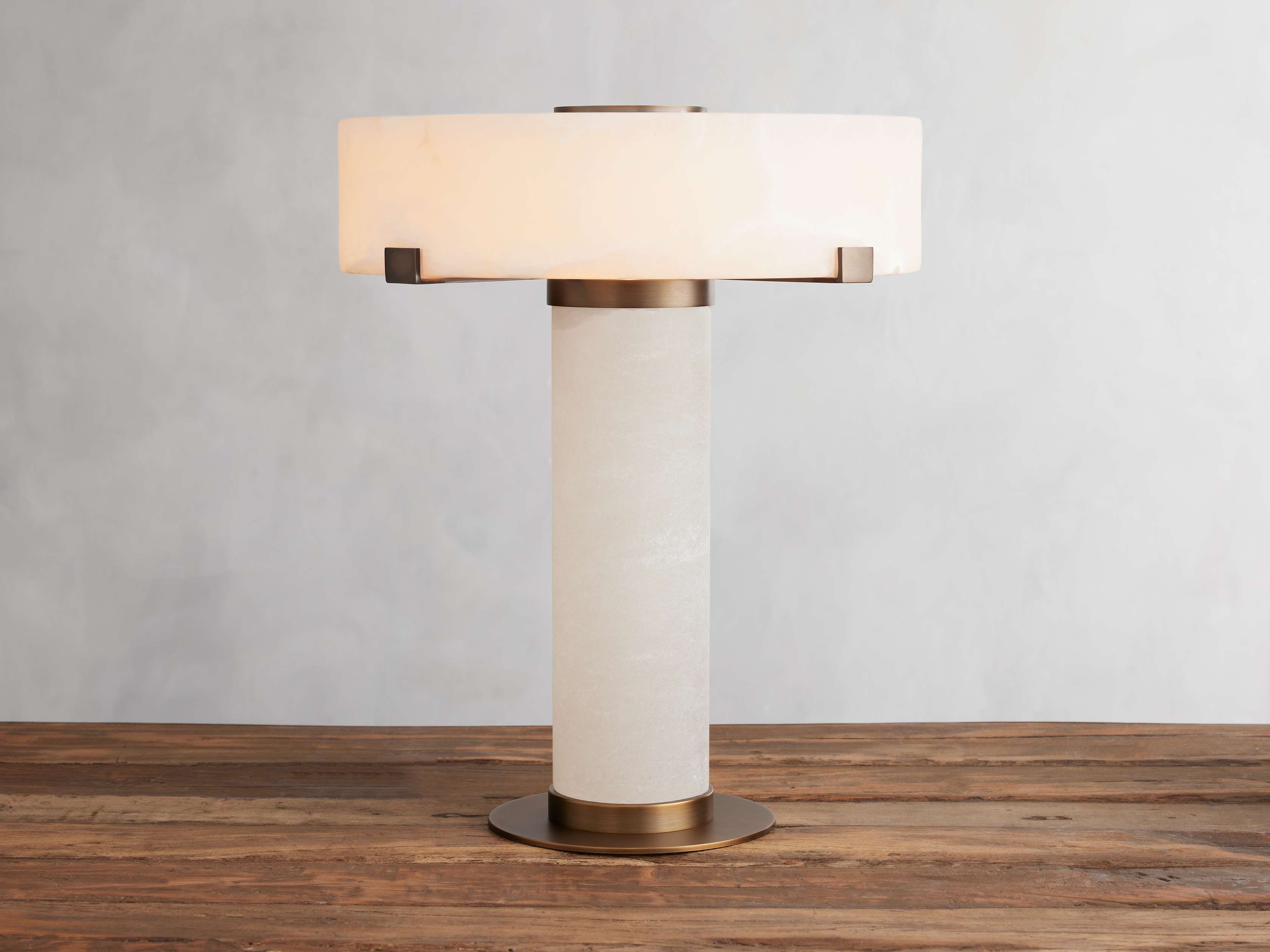 Chayla Table Lamp in Stone 19.5" Brass  Dark Antique  - Image 0