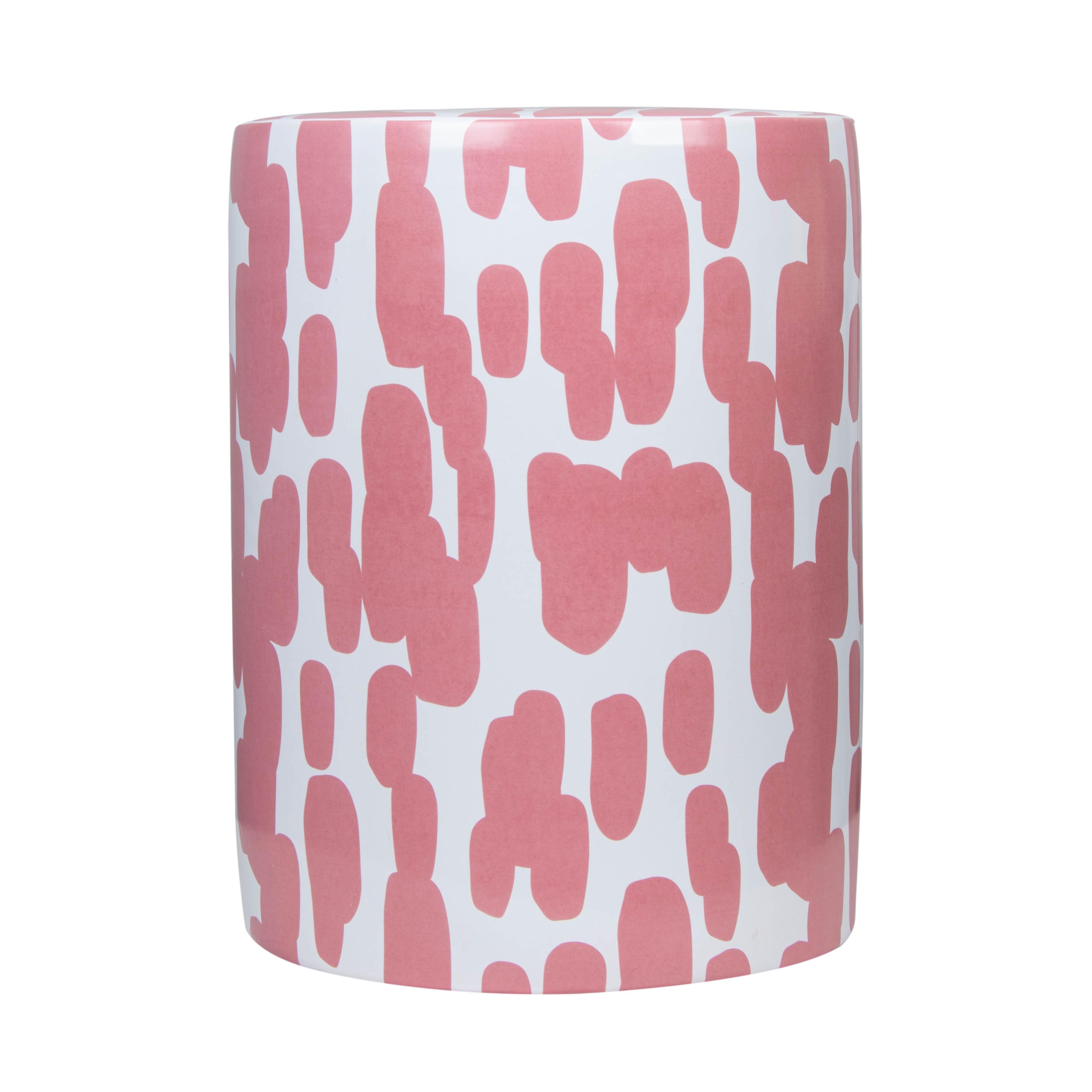 Taurus Ceramic Stool in Pink Strokes Print - Image 2