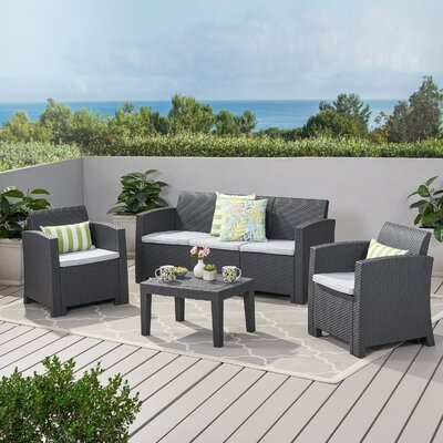 Bartz 4 Piece Sofa Seating Group with Cushions - Image 0