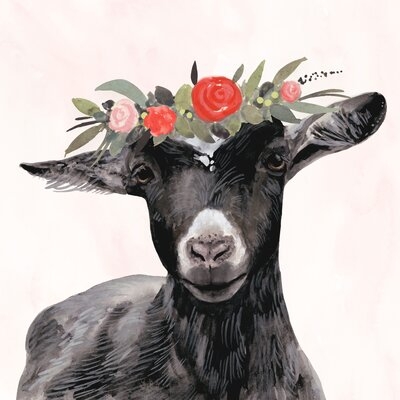 Garden Goat III by Victoria Borges Painting Print on Canvas - Image 0