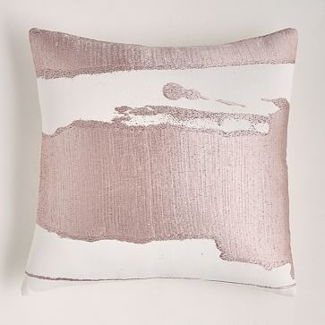 Ink Abstract Pillow Cover, 20"x20", Adobe Rose - Image 0