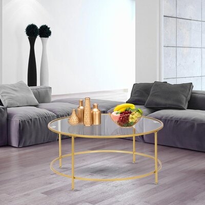 36" Tempered Glass Round Coffee Table - Image 0