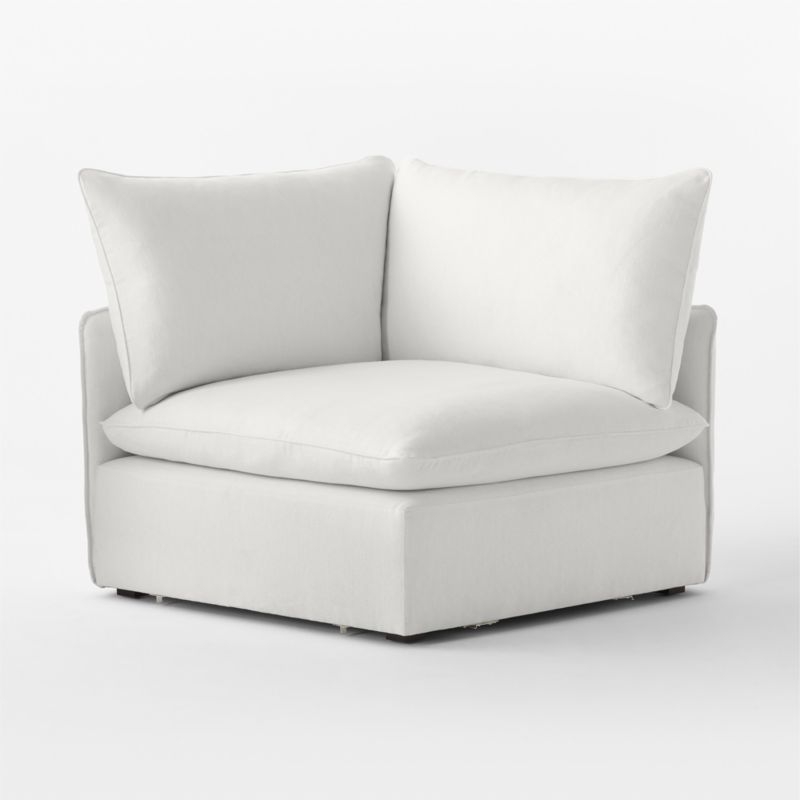 Lumis Snow White Performance Fabric Deep Depth Corner Chair - Image 2