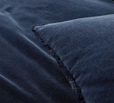 Velvet Fringe Sham, Standard, Sandstone - Image 1