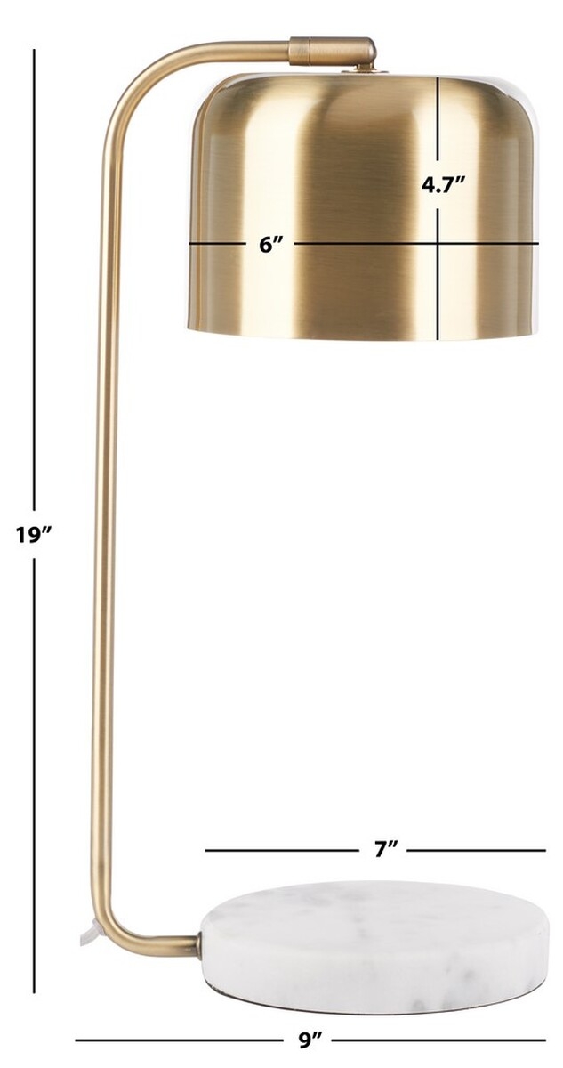 Foley 19" Table Lamp - Brass / White - Safavieh - Image 3