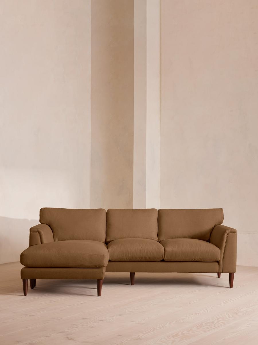 Reya Chaise-end Sofa, Linen, Ochre, US - Image 0
