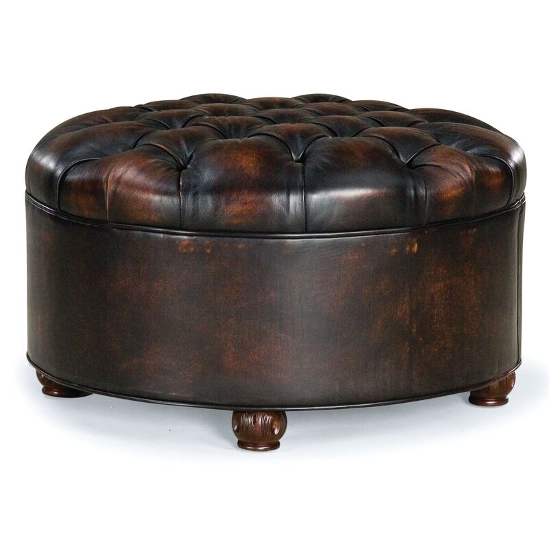 Fairfield Chair Roswell 33"" Tufted Round Cocktail Ottoman - Image 0