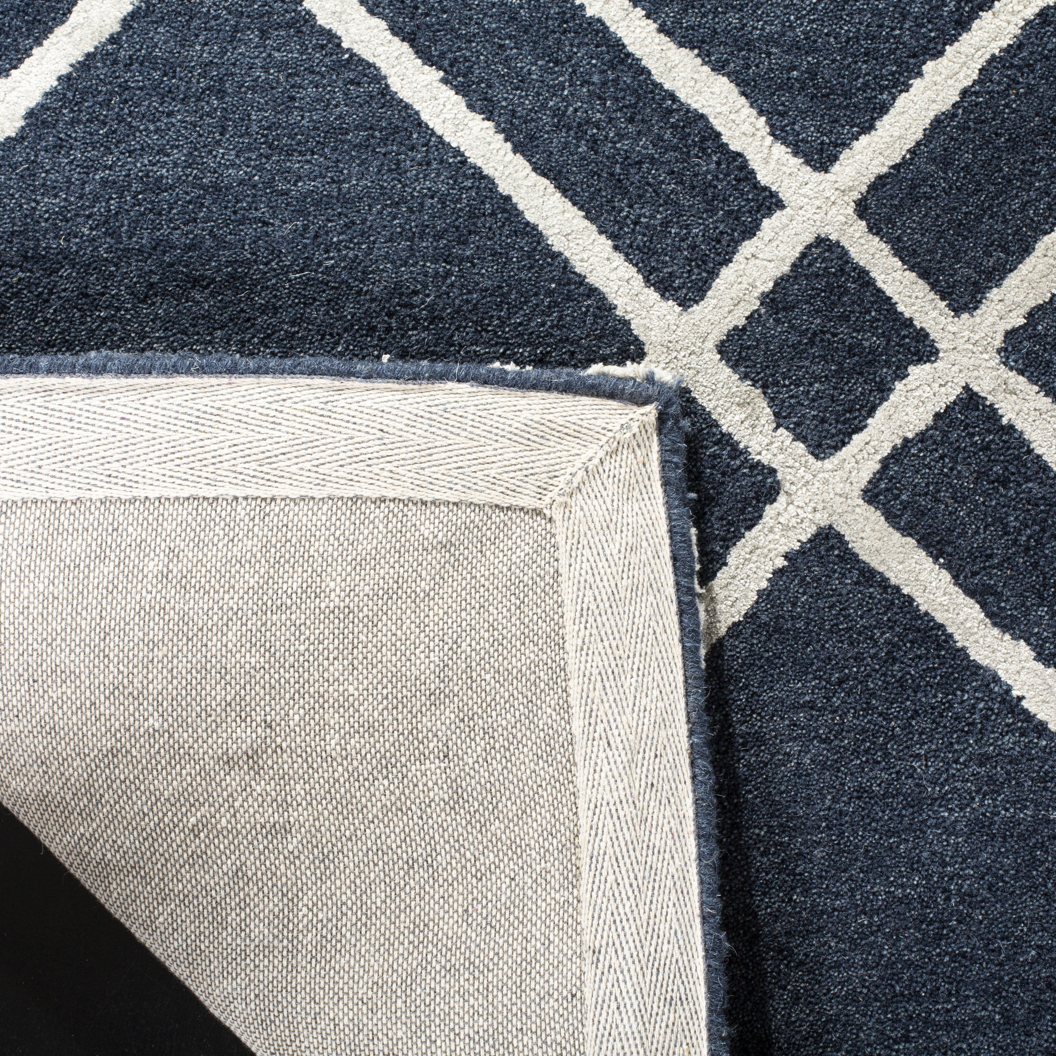 Arlo Home Hand Tufted Area Rug, HIM901N, Navy/Silver,  3' X 5' - Image 2