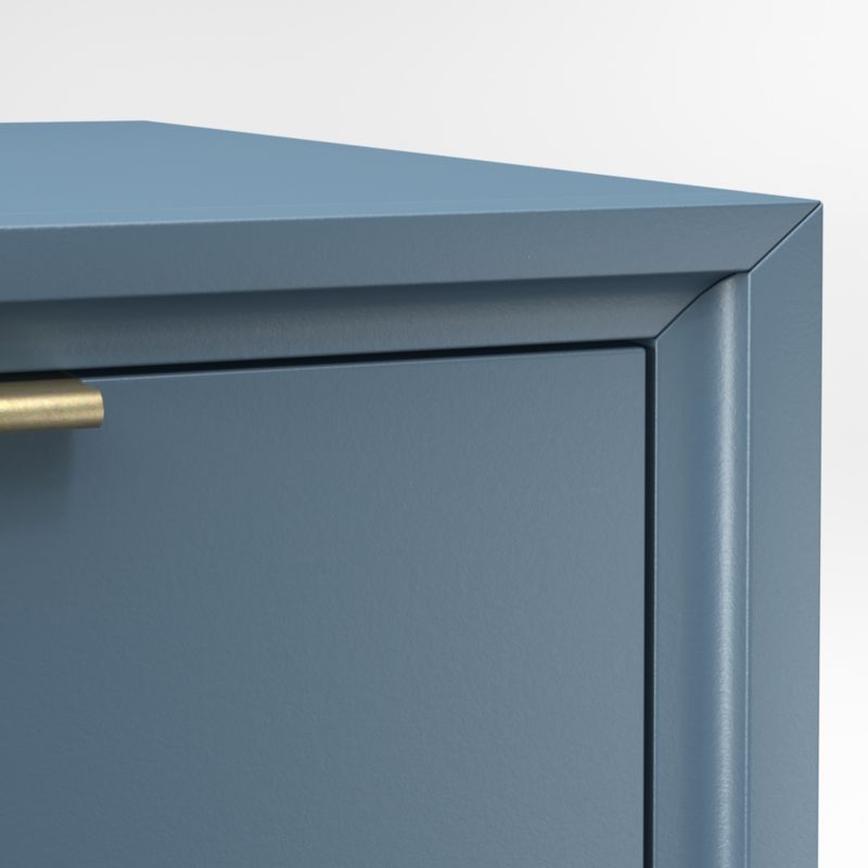 Bodie 54" Blue Wood Wide 8-Drawer Kids Dresser - Image 1