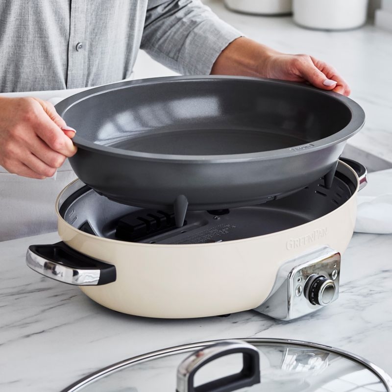 GreenPan ™ Elite Oval Electric Skillet in Cloud Cream - Image 2