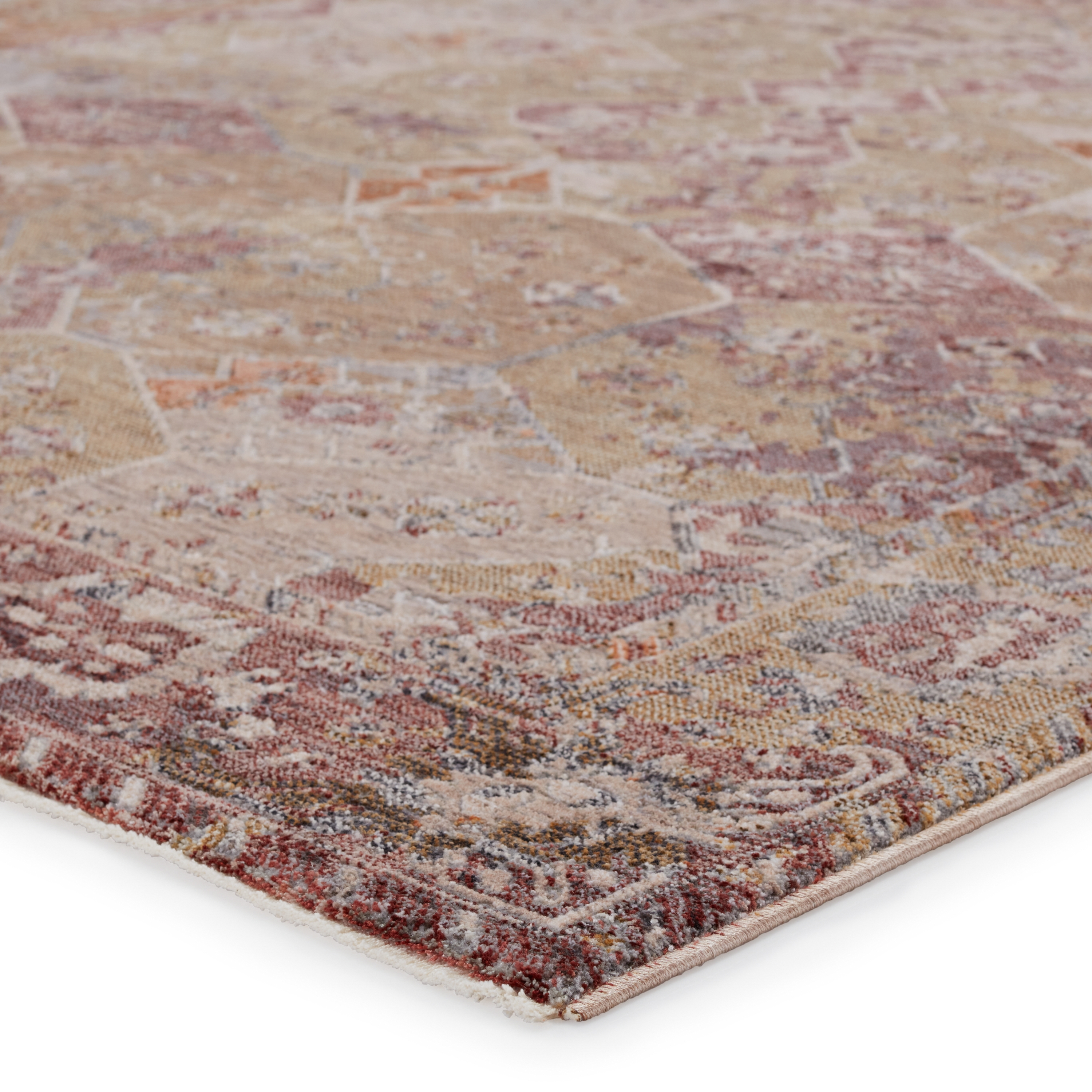 Thessaly Medallion Gold/ Maroon Area Rug (9'3"X13'3") - Image 1
