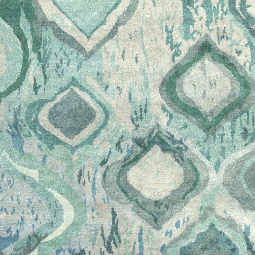 Watercolor Green Indoor 2' x 3' Handmade Rug - Image 0