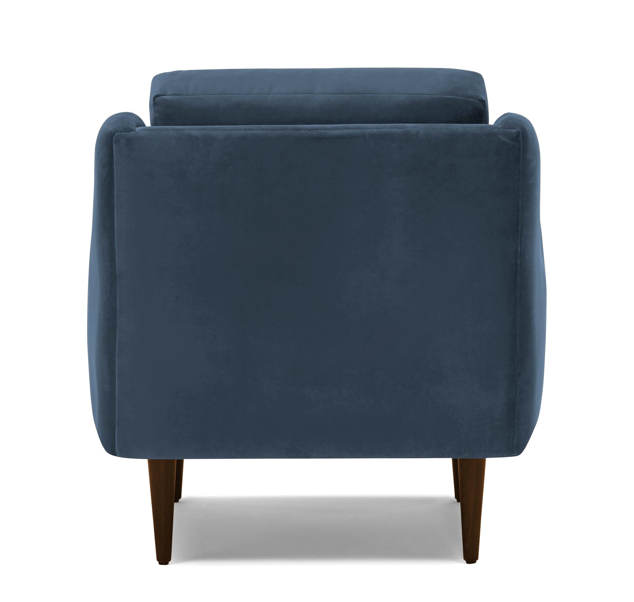 Blue Bell Mid Century Modern Chair - Milo French Blue - Mocha - Image 4
