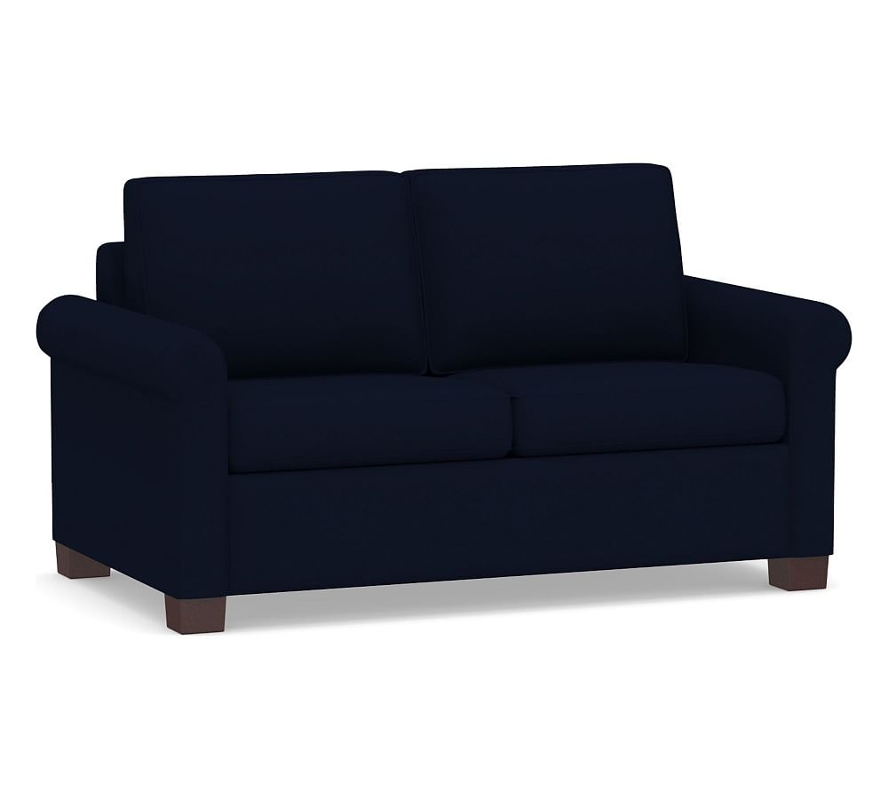 Cameron Roll Arm Upholstered Deluxe Full Sleeper Sofa, Polyester Wrapped Cushions, Performance Everydaylinen(TM) Navy - Image 0