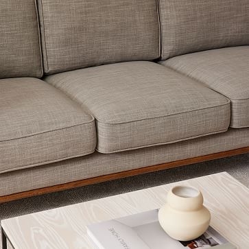 Zander 90" Sofa, Performance Coastal Linen, Storm Gray, Almond - Image 2