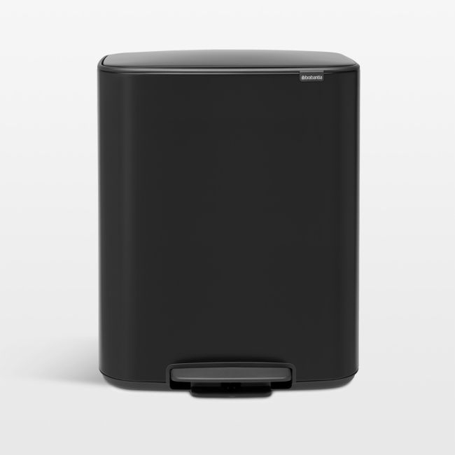 Brabantia Bo Step On Trash Can, Matte Black, 16 Gallon - Image 0