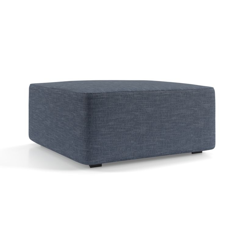 Kline Midnight Square Outdoor Upholstered Ottoman - Image 1