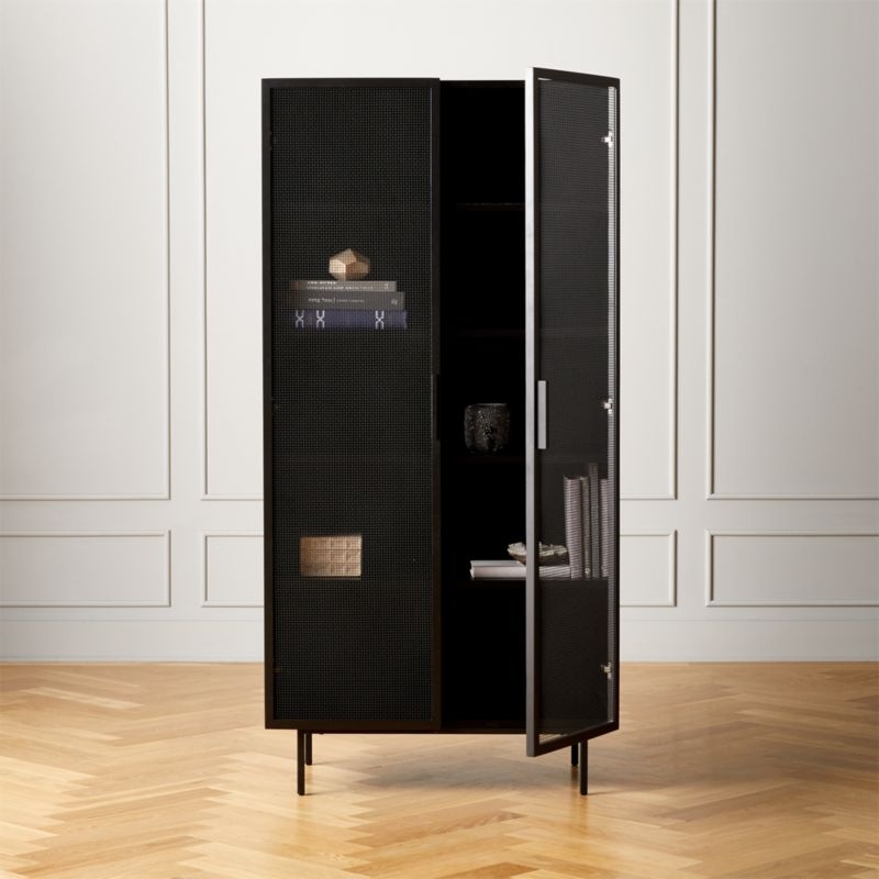 Trace Black Wire Mesh Door Bookcase II RESTOCK IN EARLY MAY, 2021 - Image 1