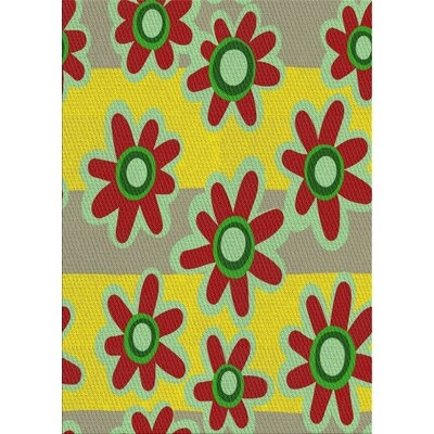Patterned Yellow/Red/Green Area Rug - Image 0