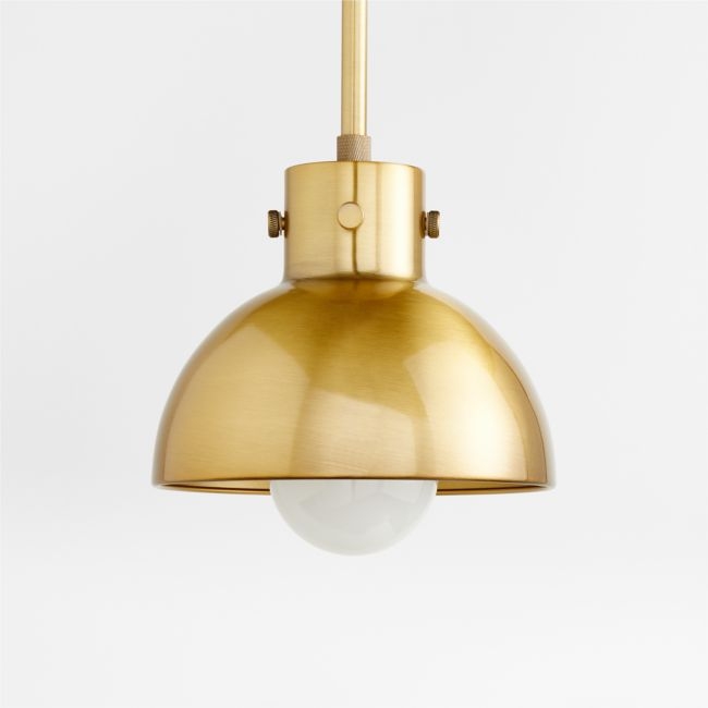 Dakota Brass Pendant Light with Small Brass Dome 7.5" - Image 0