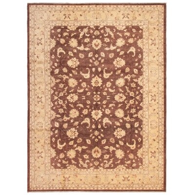 One-of-a-Kind Hoehn Hand-Knotted 2010s Chobi Dark Brown/Ivory 10' x 13'9" Wool Area Rug - Image 0