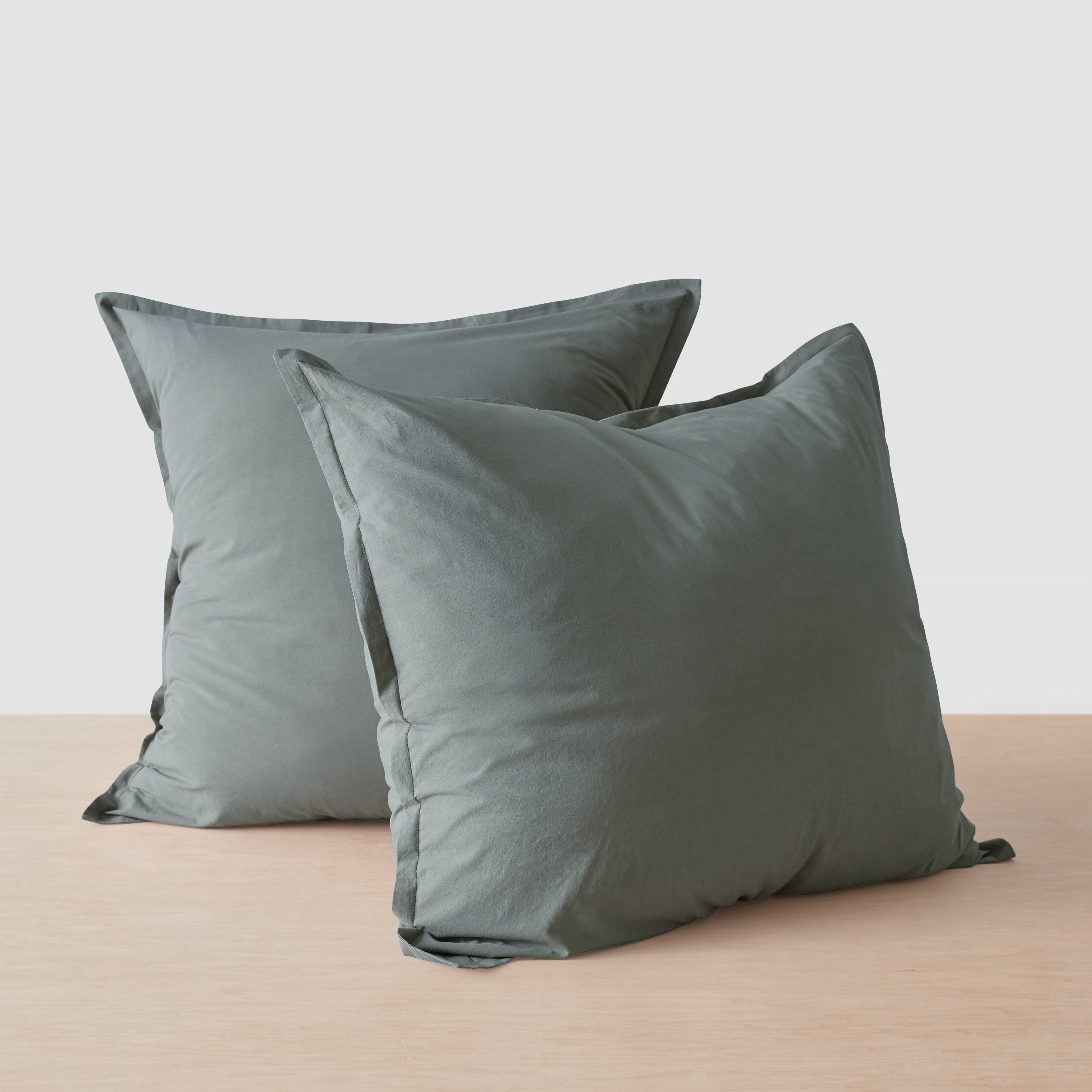 The Citizenry Organic Stonewashed Percale Euro Shams | Olive - Image 3