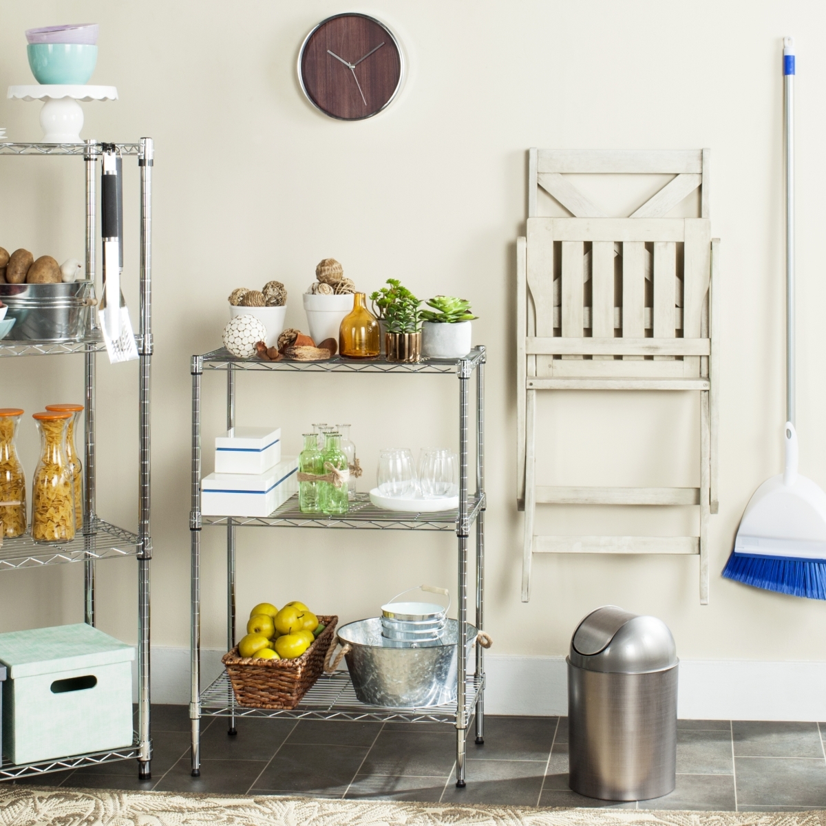 Sierra Mini 3 Tier Shelf - Chrome - Safavieh - Image 1