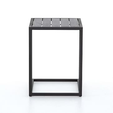 Wood & Aluminum C-Side Table, Wash Brown - Image 3