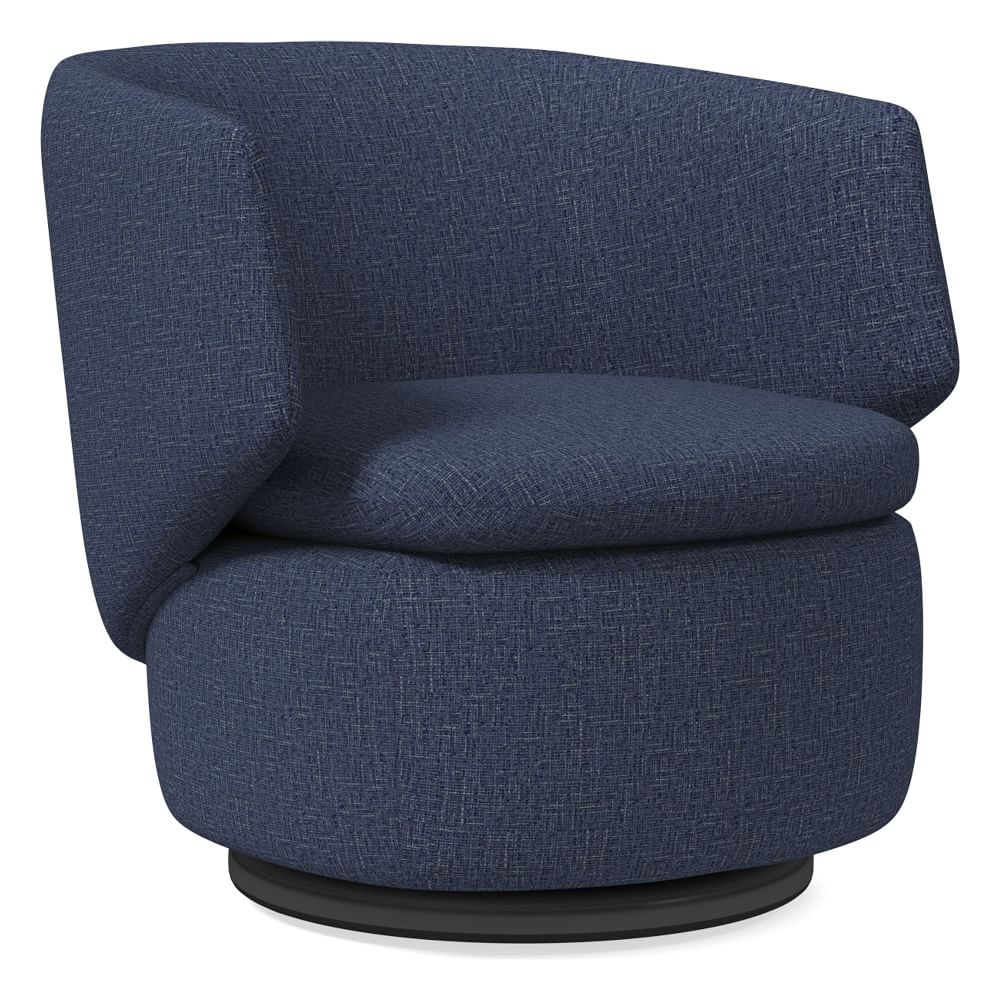 Crescent Swivel Chair, Poly, Deco Weave, Midnight, Concealed Support - Image 0