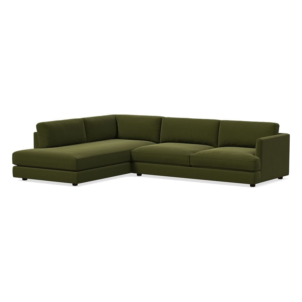 Haven XL Sectional Set 06: Right Arm Sofa, Left Arm Terminal Chaise, Poly, Distressed Velvet, Tarragon, Concealed Supports - Image 0
