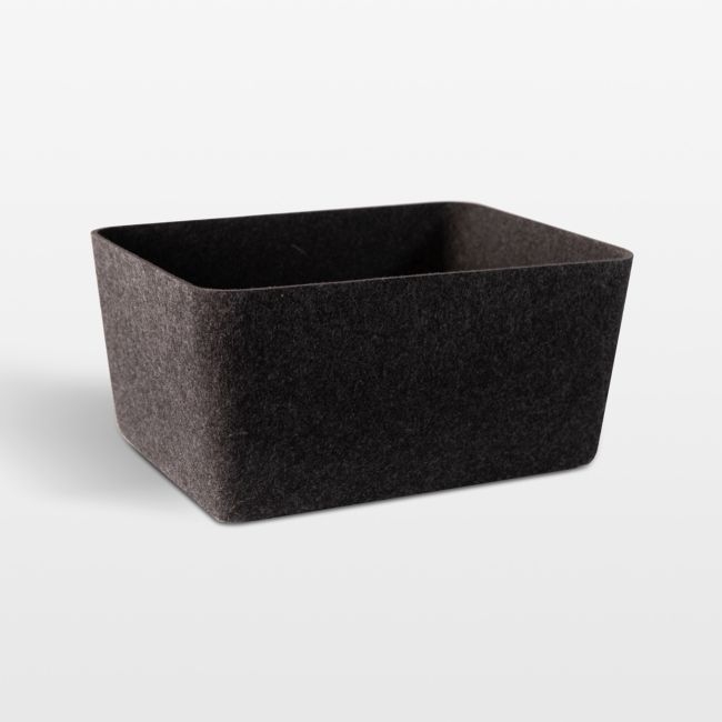 Sortjoy Wide Carbon Sculpted Storage Bin, Set of 3 - Image 0