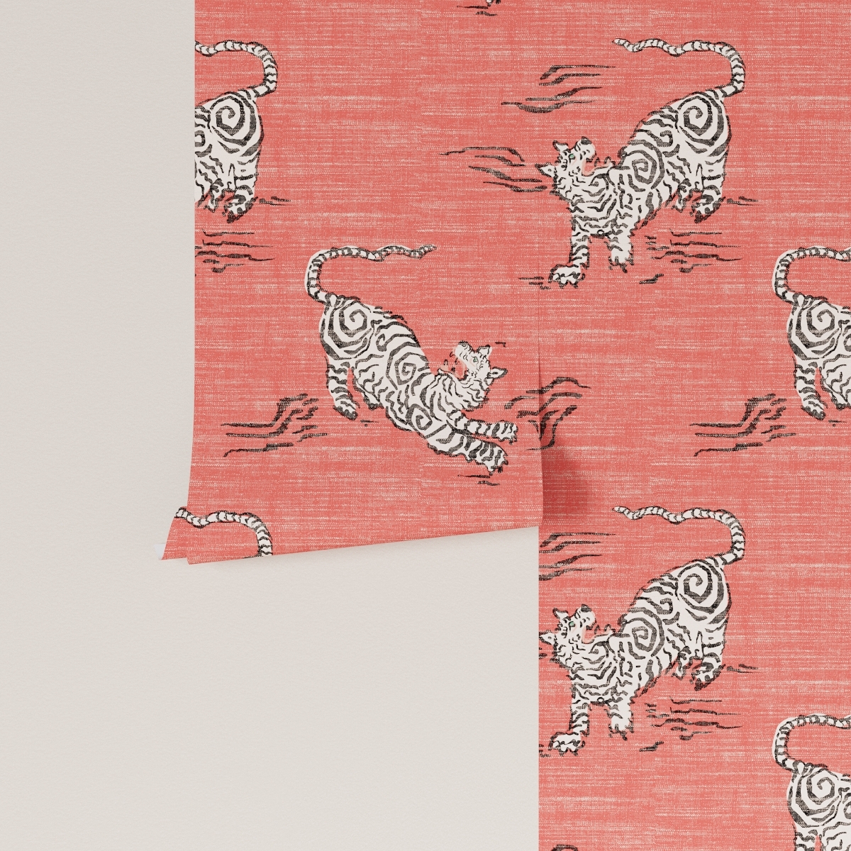 Traditional Wallpaper, Coral Tigresse - Image 1