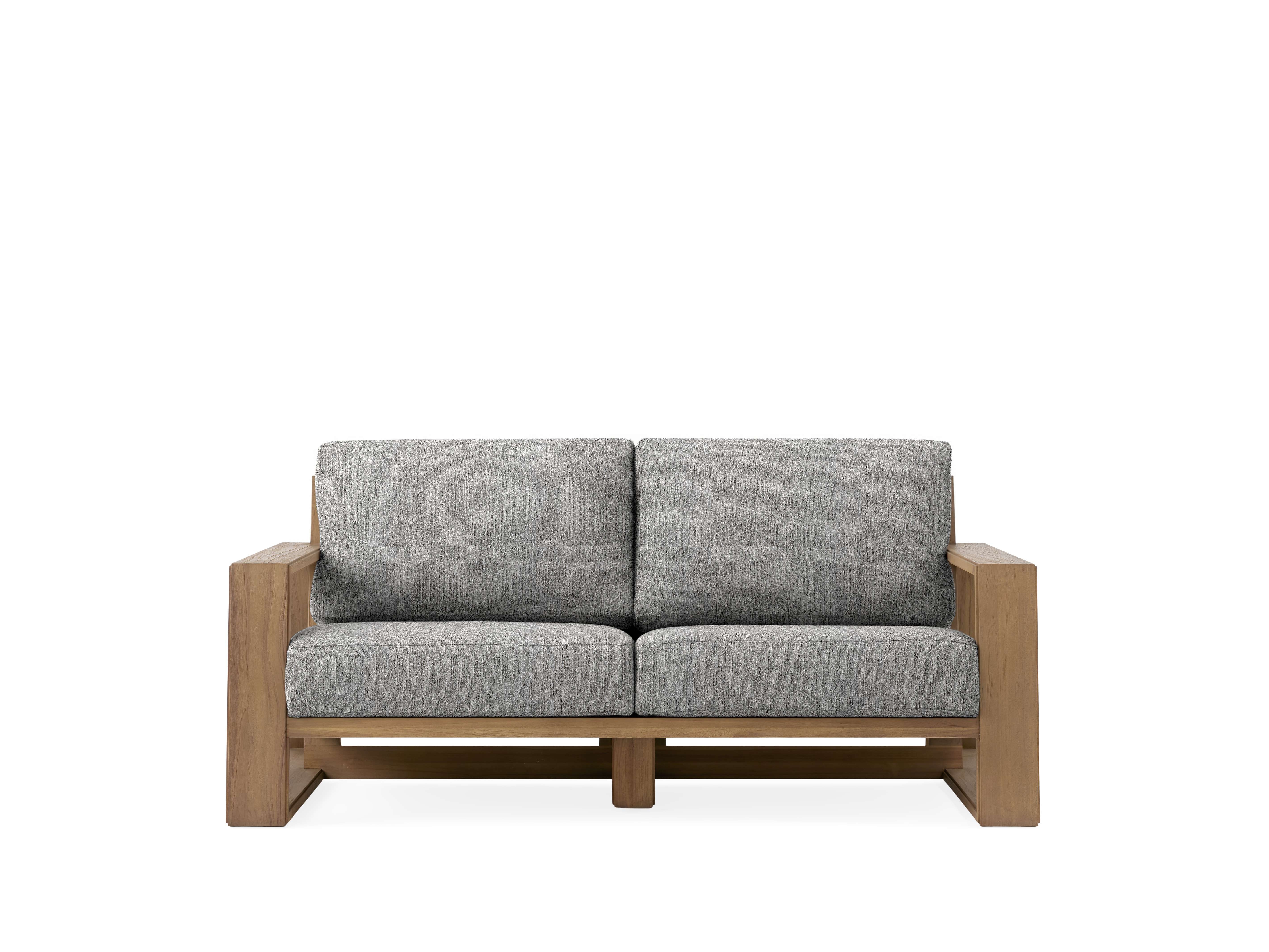 Canyon Outdoor Sofa Teak in Natural  Twilly Grey/Weathered Fawn 86" - Image 0