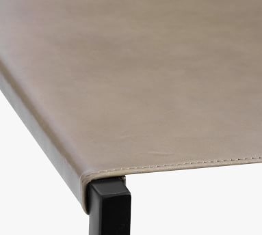 Hardy Leather Backless Counter Stool, Bronze/Black Leather - Image 3