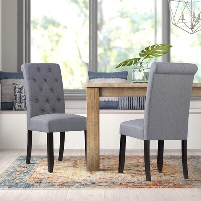 Set Of 2 Luxurious Tufted Fabric Dining Chairs - Image 0