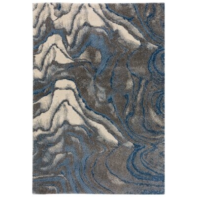 Manette Abstract Blue/Gray/Beige Area Rug - Image 0