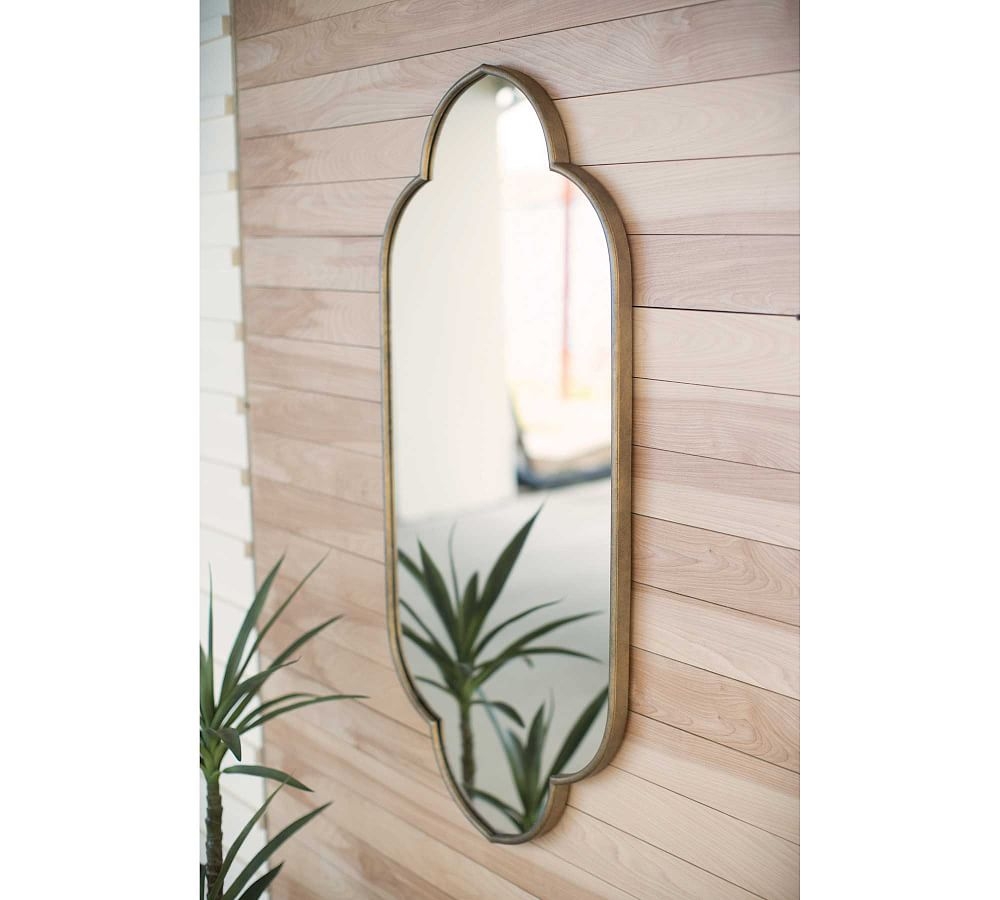 Hailee Oval Wall Mirror, Brass, 23"W x 48"H - Image 0