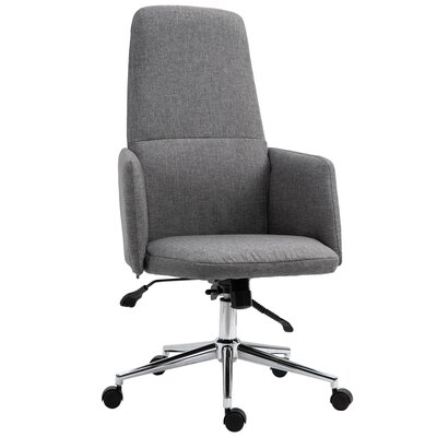 SOHO Style High Back Office Chair Breathable Fabric Computer Home With Wheels, High Back, Grey - Image 0