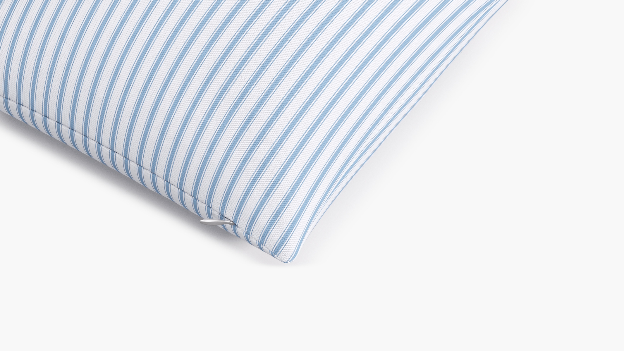 Throw Pillow 18", Cornflower Classic Ticking Stripe, 18" x 18" - Image 1