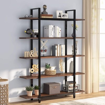 5-Tier Bookshelf, Vintage Industrial Style Bookcase - Image 0